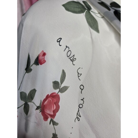 Sophia by Delicates  Kimono Short Rose Floral Semi Sheer Robe Size Medium - Picture 10 of 12